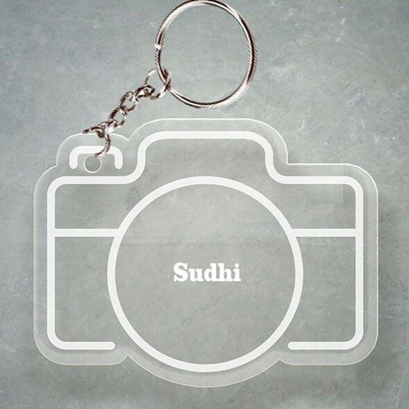SY Gifts Camera Design Keychain With Sudhi Name Key Chain