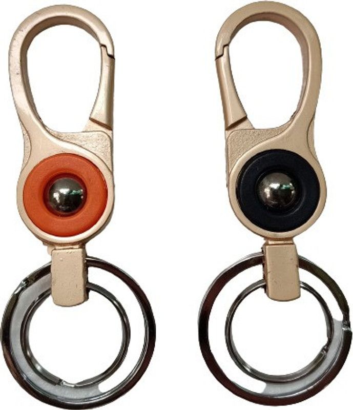 DSR Double Ring Metal Finish Key Chain Ring for Bike Car Home Locking Key Chain (Pack of 2)Key holders Key Chain