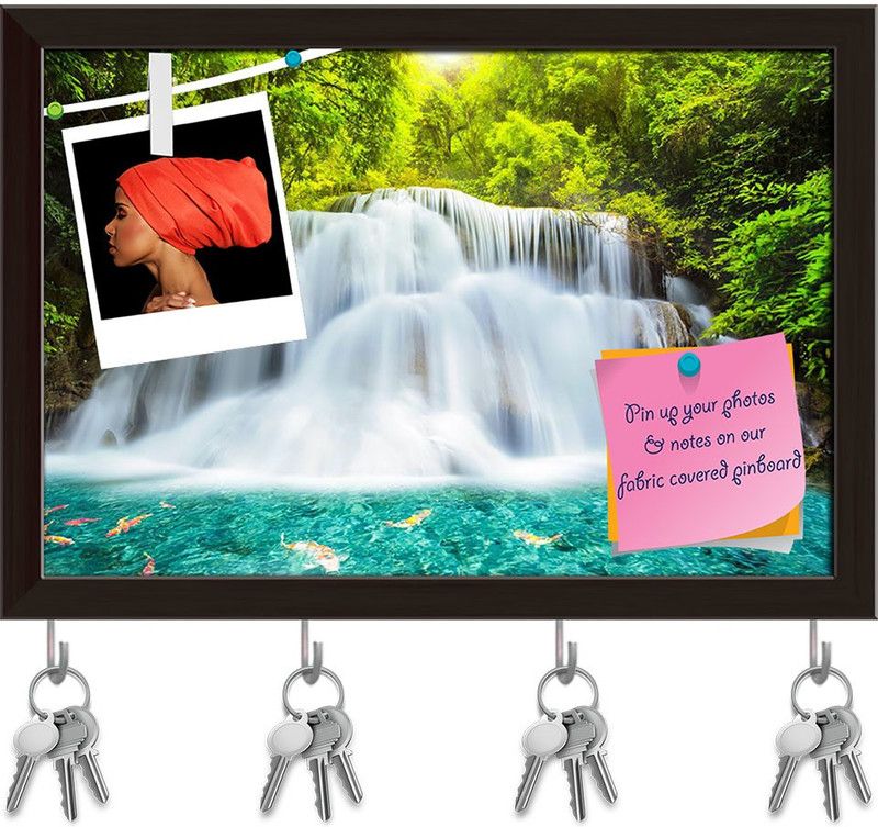 Artzfolio Huai Mae Kamin Waterfall In Kanchanaburi Thailand Pinboard Dark Brown14.5x10in Cork Bulletin Board  (Multicolor 14.5 x 10 inch (37 x 25 cms))
