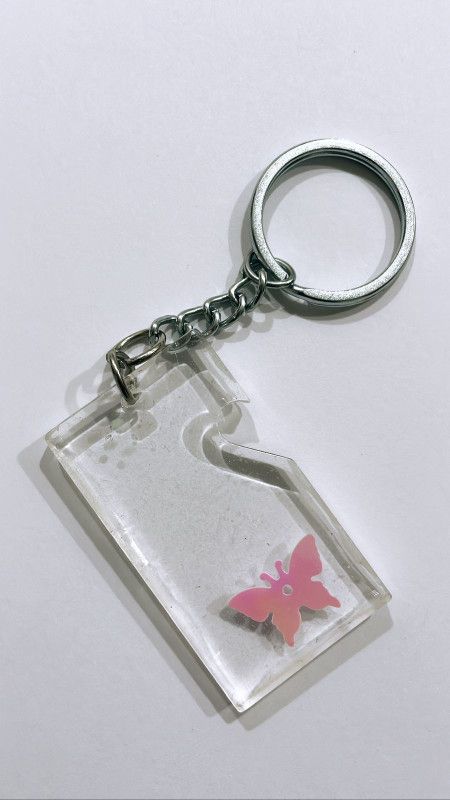 THE LIGHTINGALE Resin Key Chain - Pink Butterfly Key Chain