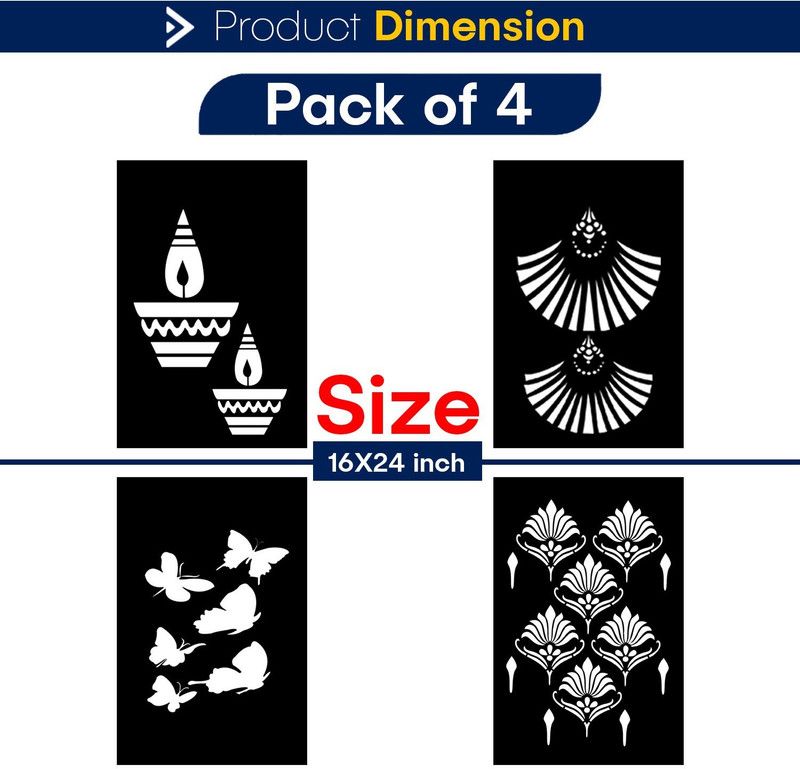 JAZZIKA Wall Stencils (Size :- 16 X 24 Inch) PATTERN- 