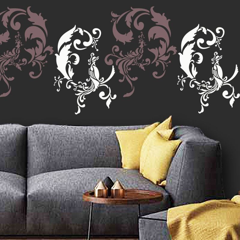Arhat Floral E-274 GLOSSY PVC Stencil  (Pack of 1, DESIGNER MOTIFF)