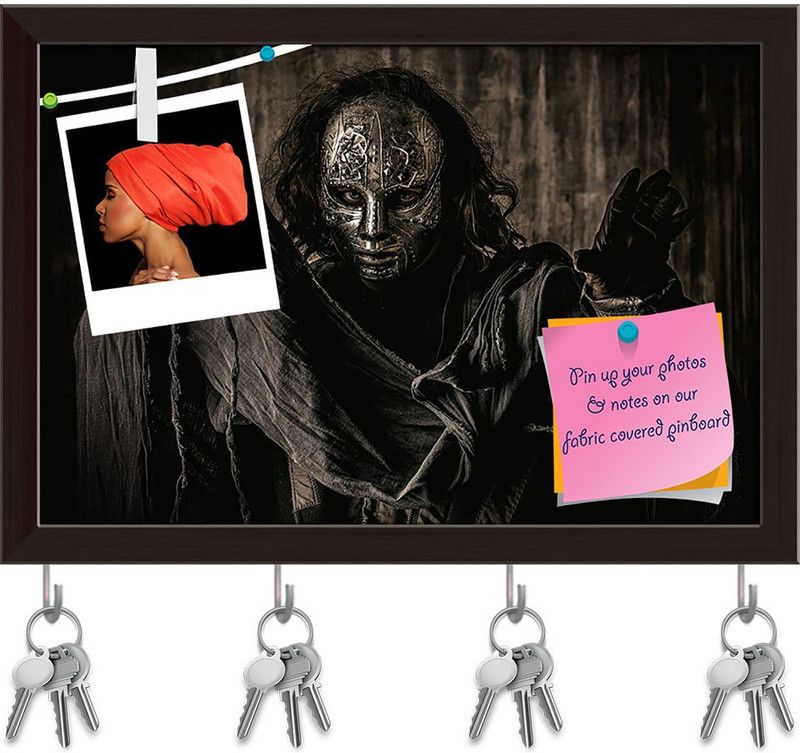 Artzfolio Mysterious Man In Iron Mask Pinboard & Key Holders Dark Brown Frame17.5x12inch Cork Bulletin Board  (Multicolor 17.5 x 12 inch (44 x 30 cms))