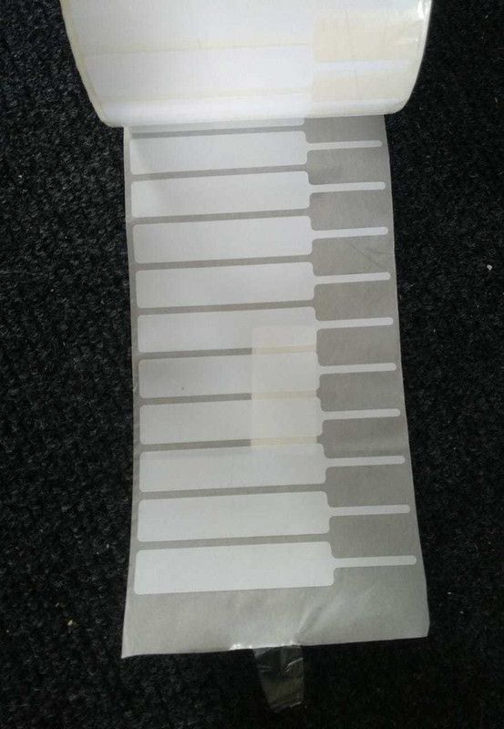 Solitaire 100mmX15mm(70mm Printable) Jewellery,Optical Barcode Labels,tags, Partial Gumming, 2500 pieces (Pack of 1 Roll), Non Tearable, No gum In Tell Partial Paper Label  (White)