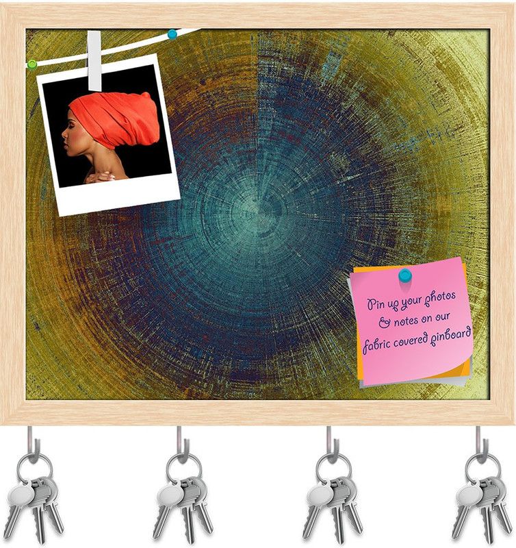Artzfolio Abstract Artwork D226 Pinboard with Key Holders Natural Brown Frame19.8x16inch Cork Bulletin Board  (Multicolor 19.8 x 16 inch (50 x 41 cms))