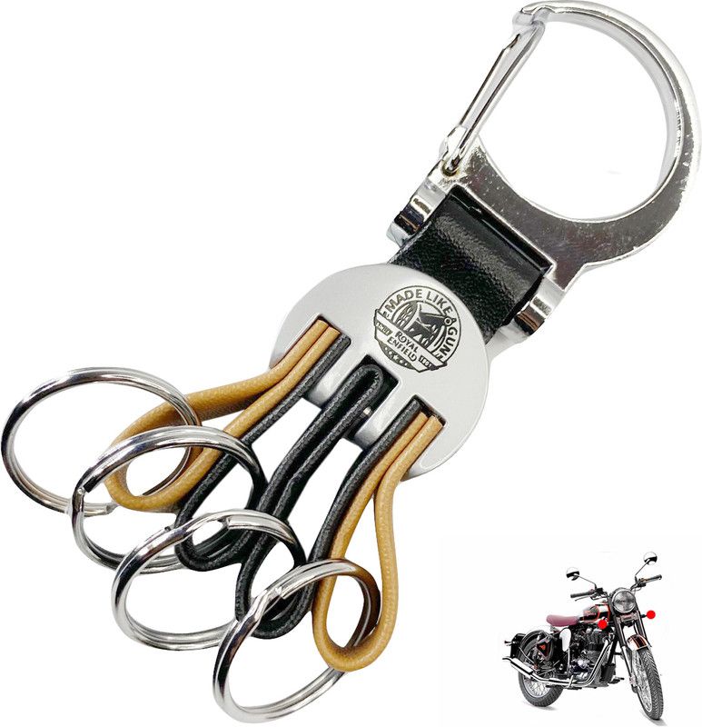 Dhe Best Bike Key Ring Brown&Black for Royal Enfield Classic 350 Key Chain