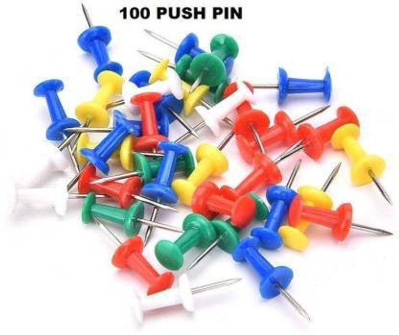 Pepino plastic, metal Pins  (Set Of 100, Multicolor)