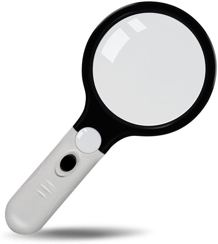 Pia International 4LED 120MM 4X 30X Magnifying Glass  (White, Black)