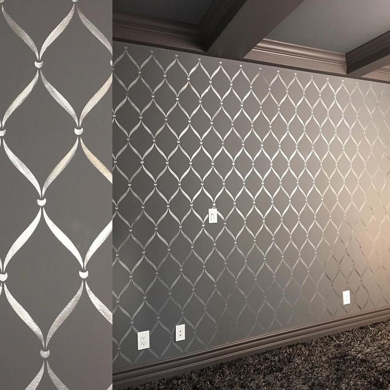 Nice Decor Keylink Wall Stencil Size : ( 16-inch x 24-inch) Reusable Wall Painting Stencil for Home / Offices and wall decoration Stencil Stencil  (Pack of 1, Keylink Wall Stencil)