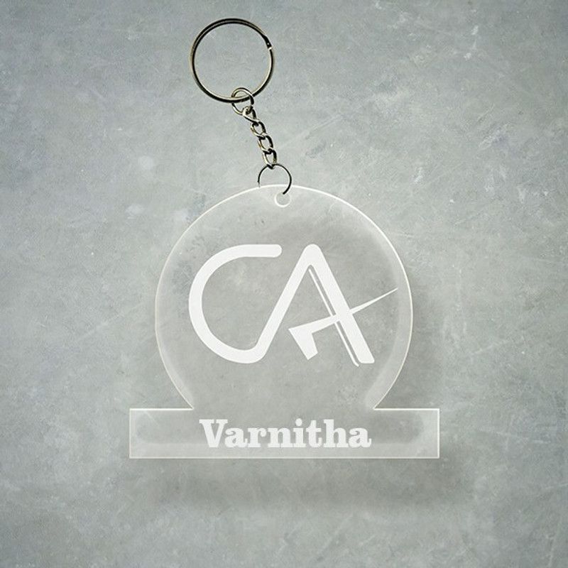 SY Gifts Chartered Accountant CA Design With Varnitha Name Key Chain