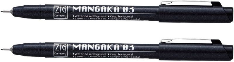 Zig CARTOONIST MANGAKA 03 010 BLACK PACK OF 2  (Set of 2, Black)