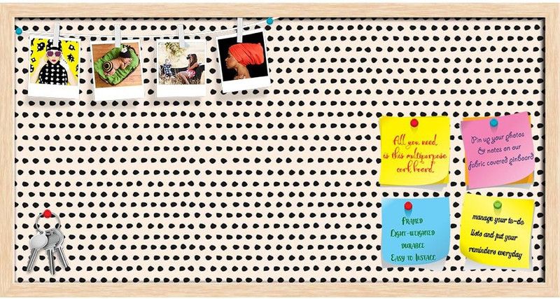 Artzfolio Hand Drawn Black And Blush Pink Style Pattern D1 Notice Pin Soft Board Cork Bulletin Board  (Natural Brown Frame 30 x 15 inch (76 x 38 cms))