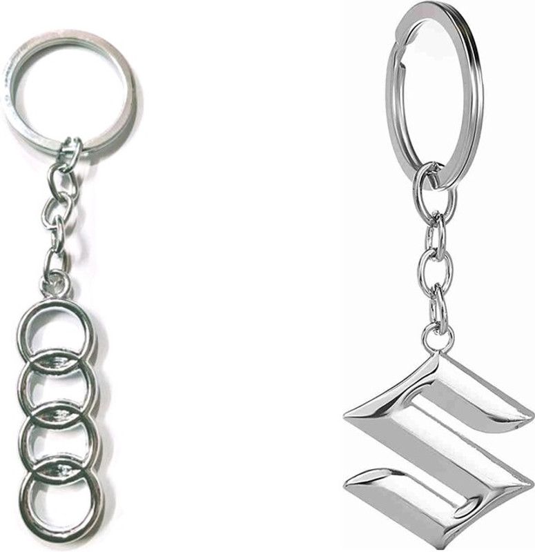 JAINSON MARTIN Combo Of Suzuki & Audi Logo Metal Keychain Key Chain