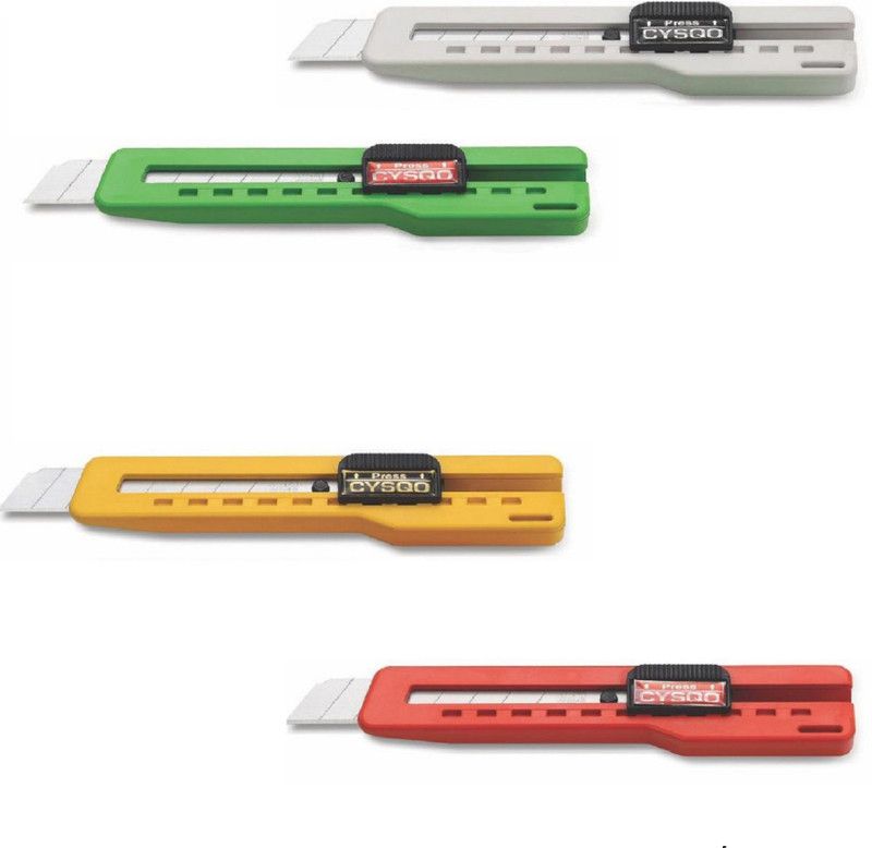 CYSQO 108 Plastic Grip Hand-held Paper Cutter  (Set Of 10, Multicolor)