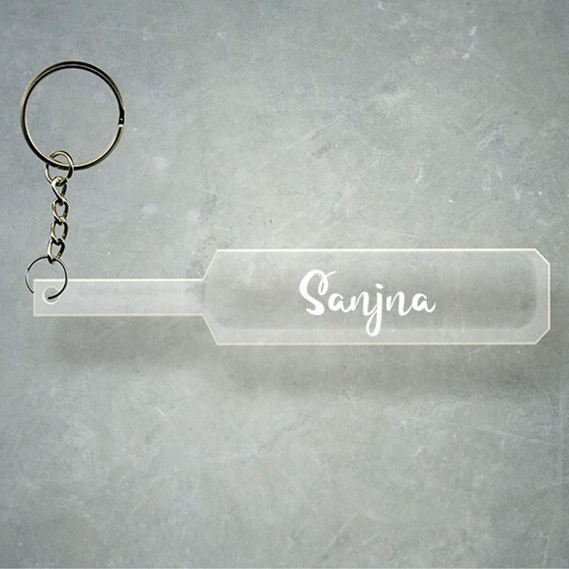 SY Gifts Cricket Bat Logo Design With Sanjna Name Key Chain