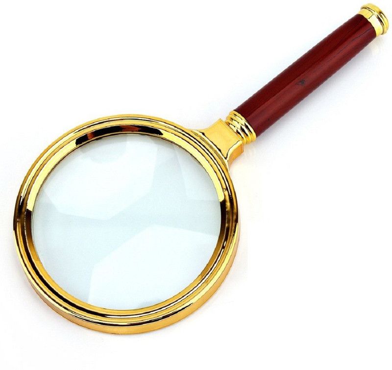 Protos Hand Held Wooden 70 mm Magnifying Lens Glass 10x Magnifier  (Multicolor)