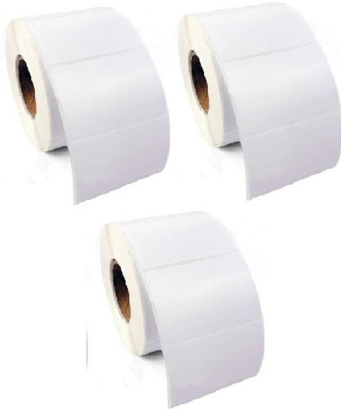 Solitaire 100 x 75 MM Chromo/Paper Label, 1 UP, 1 roll of 500 labels, Pack Of 3 self Paper Label  (White)