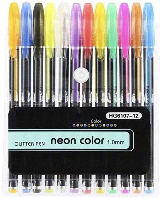 Dilurban Fancy Pen Gel Pen  (Pack of 12, Muticolour)
