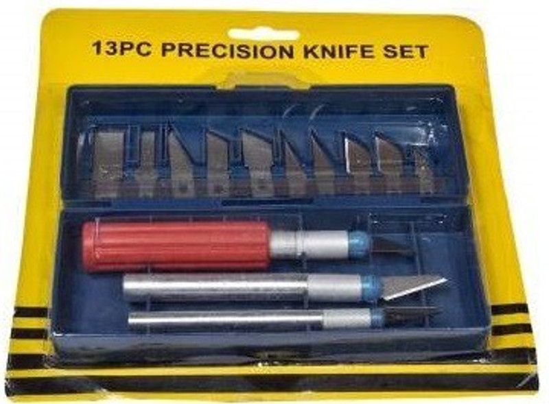 DiaCia MOREL DETAIL KNIFE, PRECISION KNIFE SET OF 13 BLADES Plastic Grip Hand-held Paper Cutter  (Set Of 1, Black)