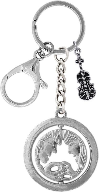 KYP Fashion Couple Ring Ceremony Wedding Gift Keyring Accessories Guitar Pendant Key Chain