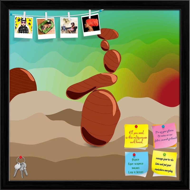 Artzfolio Zen At Sunrise Notice Pin Board Black Frame 24 x 24 inch (61 x 61 cms) Cork Bulletin Board  (Multicolor 24 x 24 inch (61 x 61 cms))