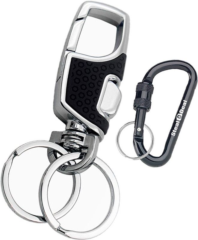StealODeal Black Hook with 50MM Screw Locking Hook D shape Key Chain