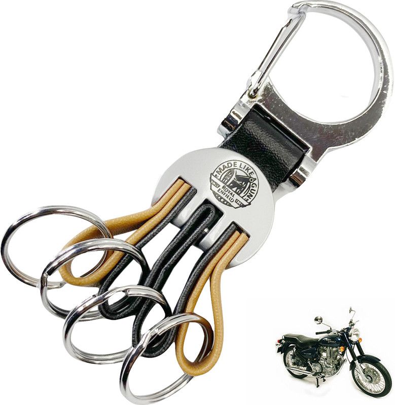 Dhe Best Bike Key Ring Brown&Black for Royal Enfield Electra Delux Key Chain