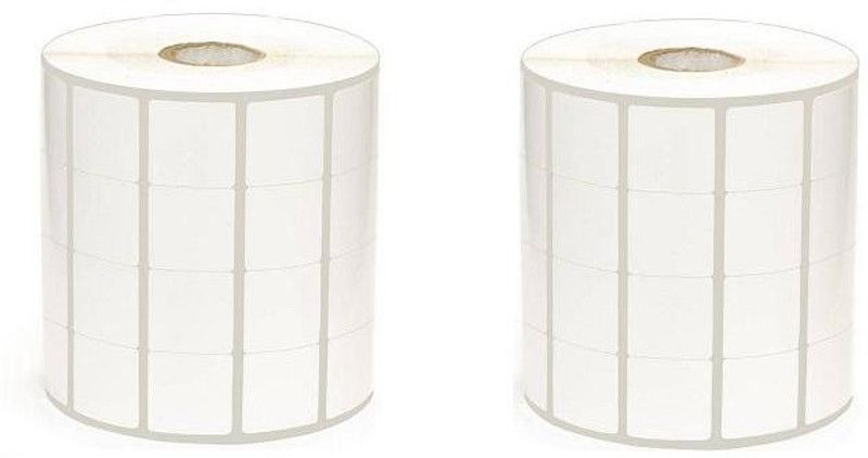 youtech 25MMX25MM (1 inch X1 inch) Barcode Label Self-adhesive Paper Label (White) 1ROLL 6000 LABELS set of 2 Roll Labels In Roll, Permanent Self Adhesive Paper Label  (White)