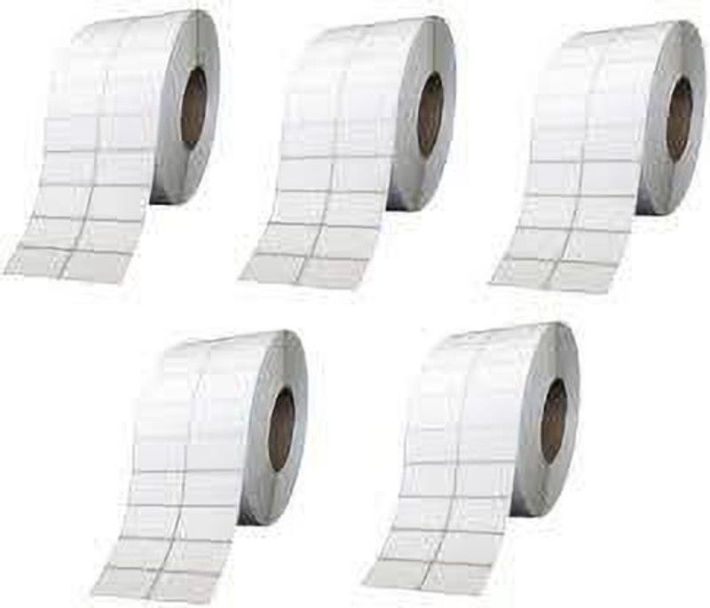 chahattraders 50mm by 25mm(4000 packing) Pack of barcode rolls+1 ribbon free self adhesive Paper Label  (White)