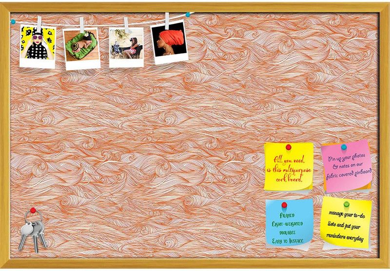 Artzfolio Background Waves Notice Pin Board Golden Frame 30 x 20 inch (76 x 51 cms) Cork Bulletin Board  (Golden Frame 30 x 20 inch (76 x 51 cms))