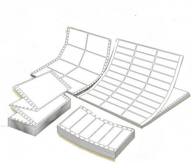 Saco Self Adhesive Dot matrix Printer Labels (47 x 100 mm Labels, 12 Labels Per Sheet) (Pack of 200 Sheets) Paper Label  (White)