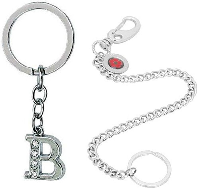 Newview Alphabet B Letter & Chain Challa Locking Key Chain Key ring Key Chain