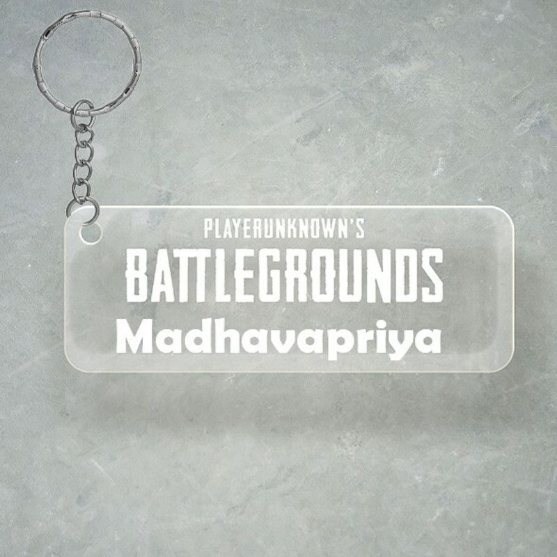 SY Gifts PUBG Design With Madhavapriya Name Key Chain