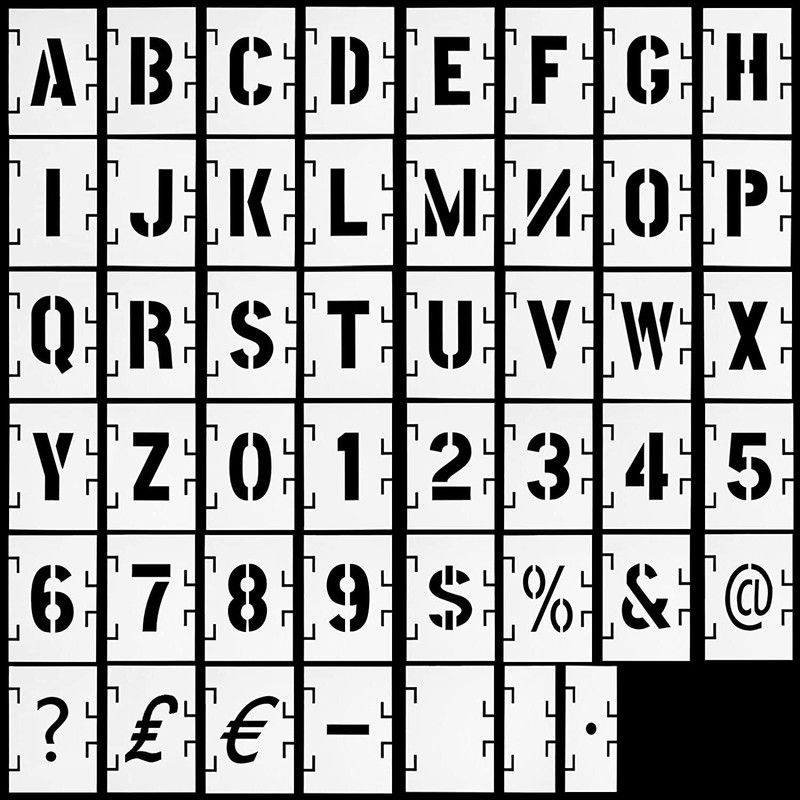 DEQUERA 153 Pieces Letter Number Stencils Kit, 3 Inch Interlocking Stencils, Plastic Alp habet Painting Templates, Title Stencils for Wall Home Decor, DIY Projects, Fami ly Names Stencil  (Pack of 1, Larger Letter Stencil)