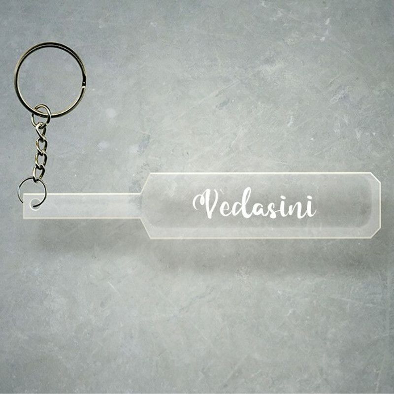 SY Gifts Cricket Bat Logo Design With Vedasini Name Key Chain