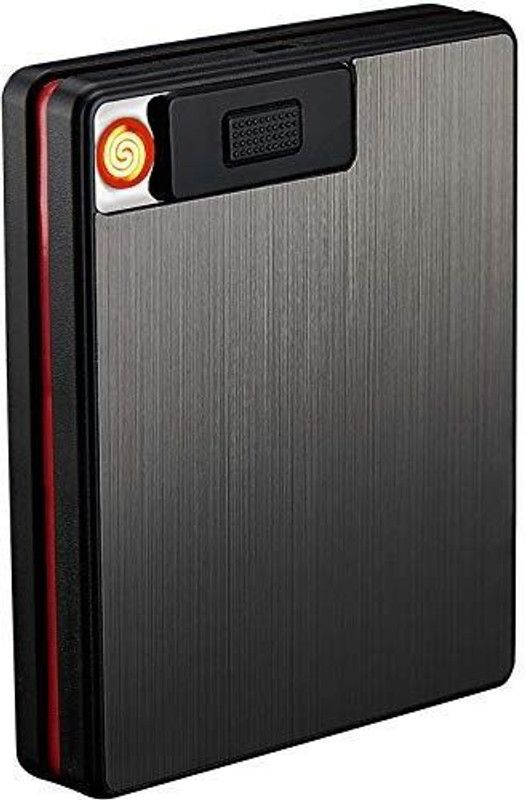blue seed BBD Cigarette Case with Lighter, USB Lighter Cigarette Box 2 in 1 Electronic BBD Cigarette Case with Lighter, USB Lighter Cigarette Box 2 in 1 Electronic Pocket Lighter  (Black)