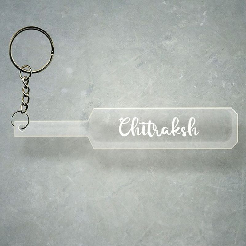 SY Gifts Cricket Bat Logo Design With Chitraksh Name Key Chain