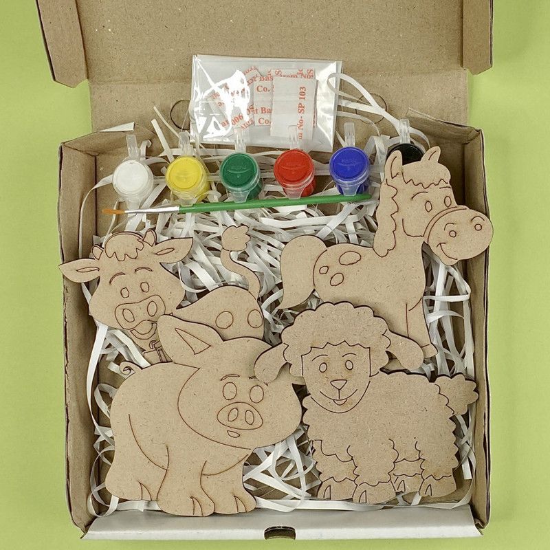 Artify DIY MDF Cartoon Characters Showpiece  (Pack of 4)