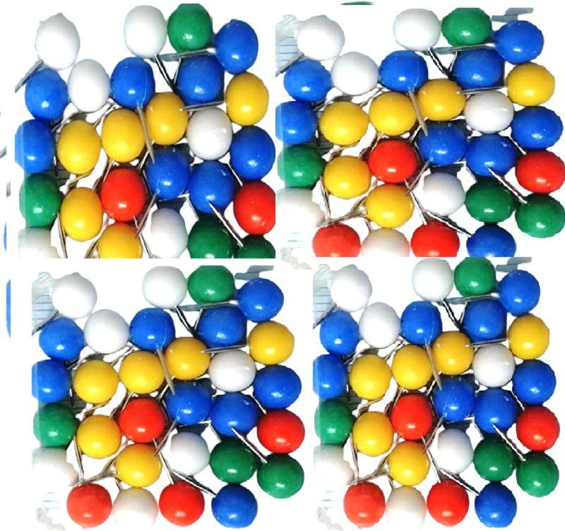 Hemi Plastic, Steel Pins  (Set Of 120, Multicolor)