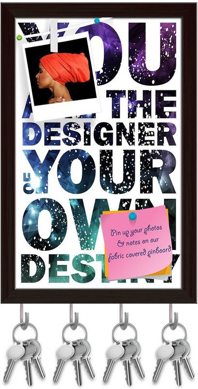 Artzfolio Typographical Galaxy Design D3 Pinboard & Key Holders Dark Brown Frame10x15.6in Cork Bulletin Board  (Multicolor 10 x 15.6 inch (25 x 40 cms))
