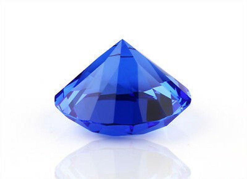 VR Creatives Crystal Diamond Crystal Paper Weights with Crystal  (Set Of 1, Blue)
