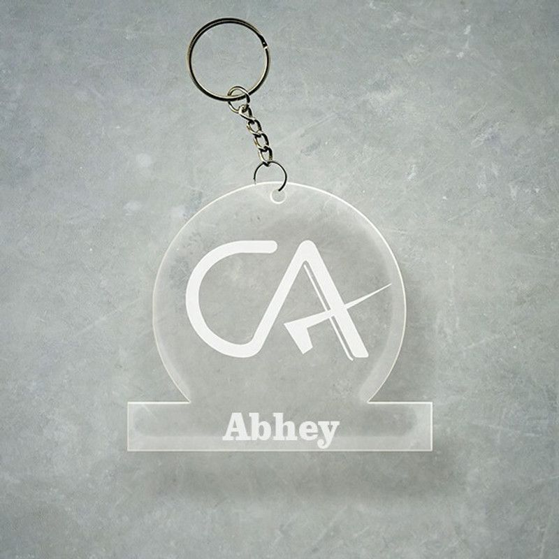 SY Gifts Chartered Accountant CA Design With Abhey Name Key Chain