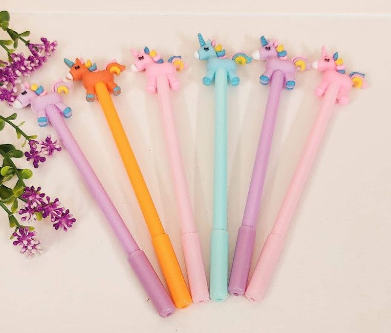 Tera13 unicorn Gel Pen  (Pack of 6, Blue)