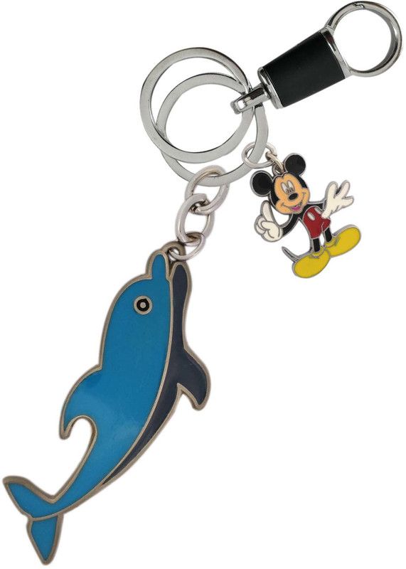 HANDSOME ISK Antique Dolphin Design Bottle Opener with Mickey Mouse nd High Quality Locking Hanging Hook Key Chain