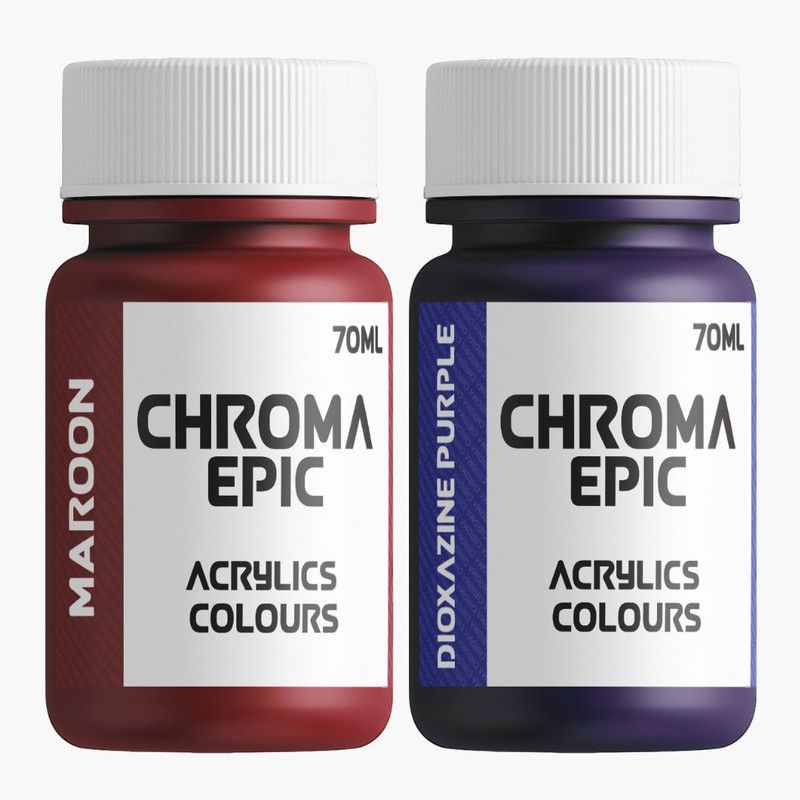 chroma Epic - Maroon, Dioxazine Purple - 70ml Acrlic paint  (Set of 1, Maroon, Dioxazine Purple)