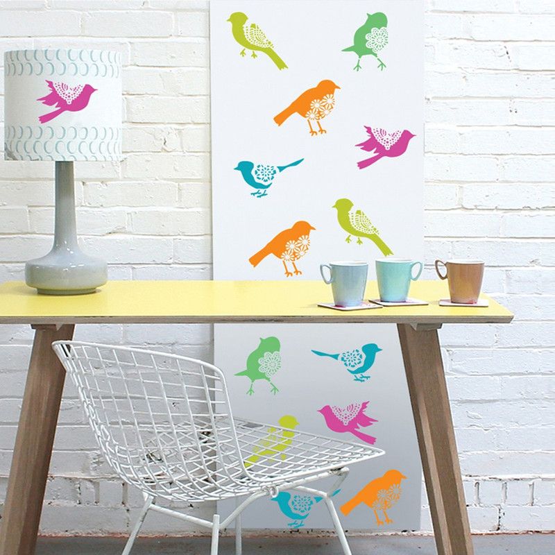 Arhat Stencils BIRDS ASR-E142 GLOSSY PVC (Wall Décor & Art) Stencil  (Pack of 5, BIRDS)