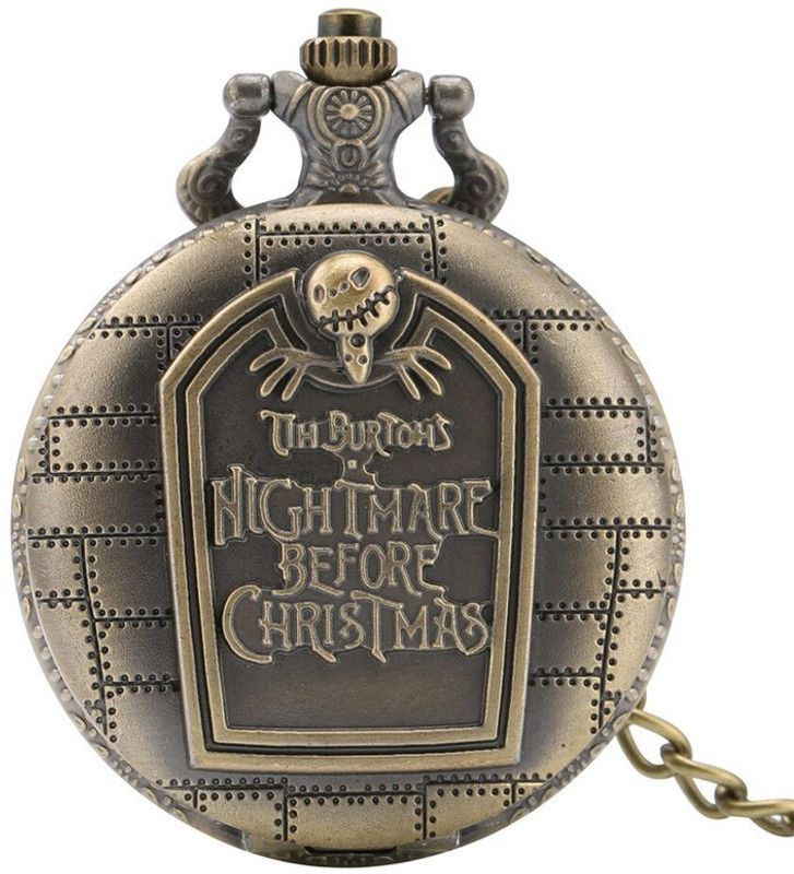prishio Antique Steampunk Vintage Pocket Watch Metal Keychain for Gifting Nightmare 1 Key Chain