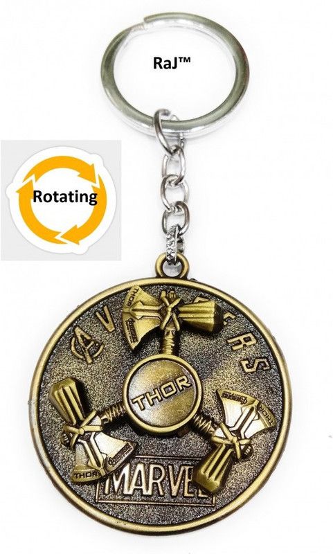 RAJ Strombreaker Axe thor rotating keychain/ marvel avengers/ superhero metal keychain (Golden) Key Chain