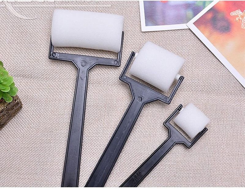DEZIINE 3Pcs White Sponge Paint Brushes Children Graffiti Roller Stamp Kid Painting Toy. Painting Sponge Roller  (Pack of 3)