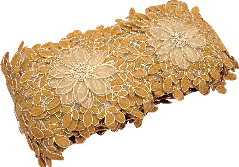 JS Fashion Studio DARK YELLOW_FLOWER LACES Lace Reel  (Pack of 1)